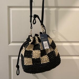 Universal Thread Black and Tan Checkered Crossbody Bag